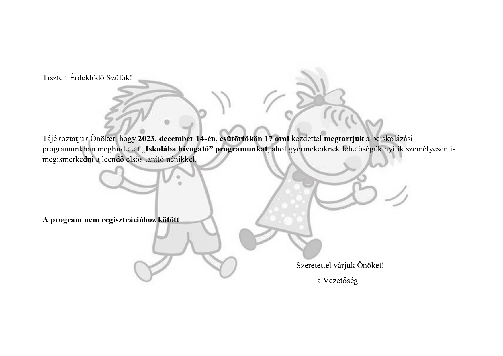 Iskolába hívogató