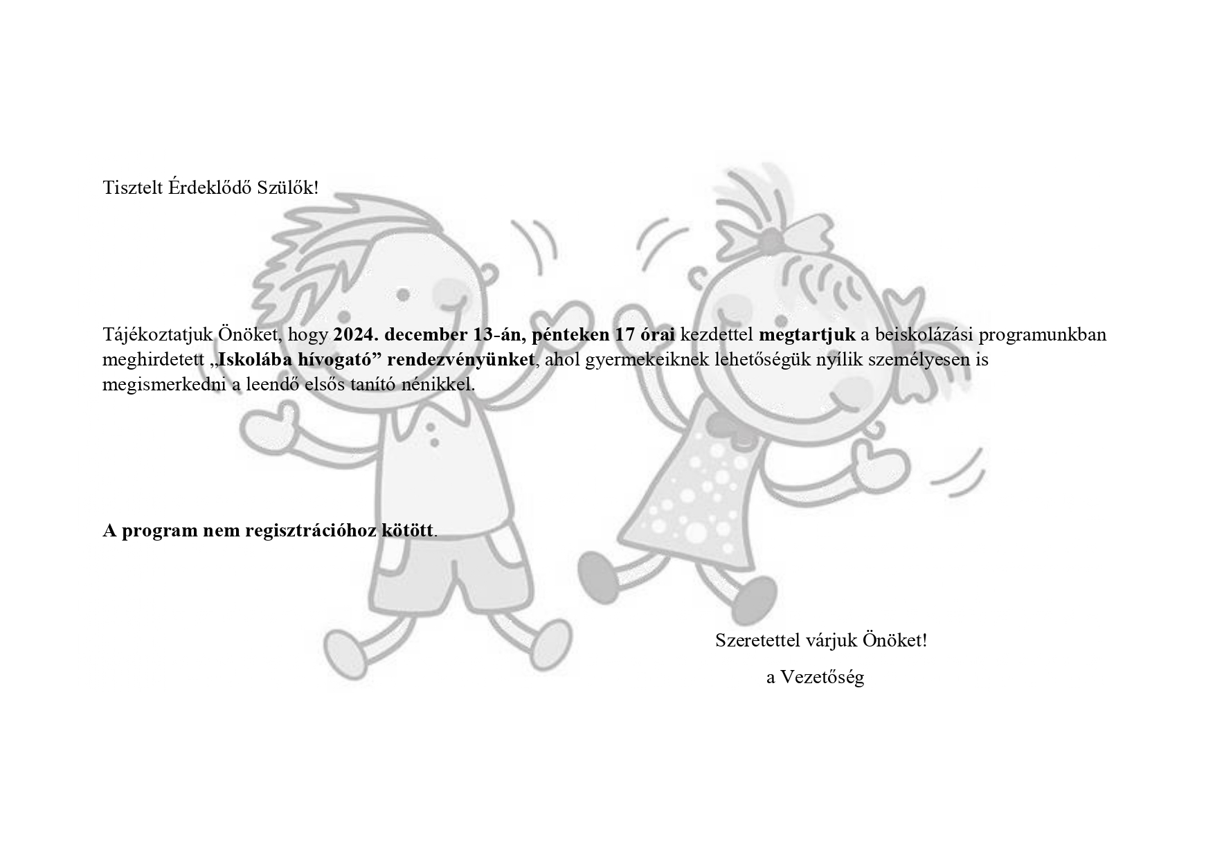 Iskolába hívogató